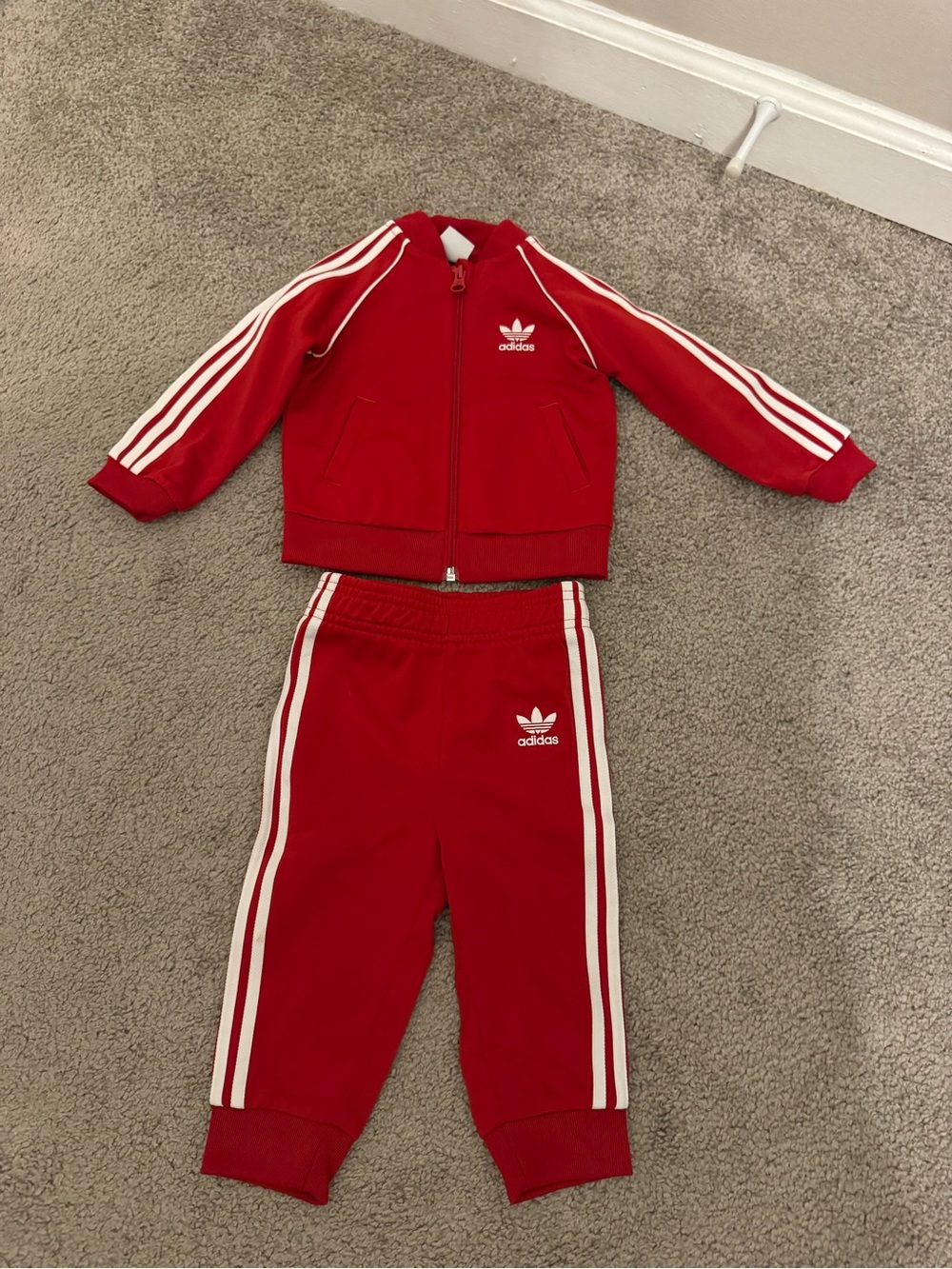 Adidas Red Tracksuit Toddler Size 9M